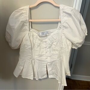 Endless Rose | White Short Sleeve Corset Blouse | Size Large